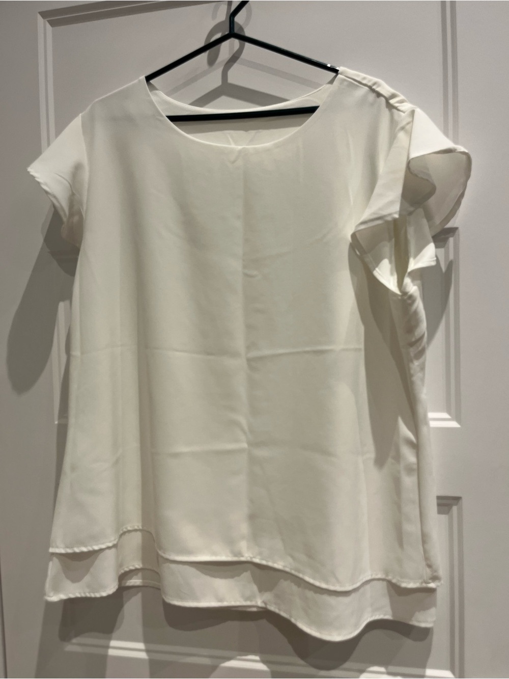 Women's Cream Ruffle Sleeve Blouse